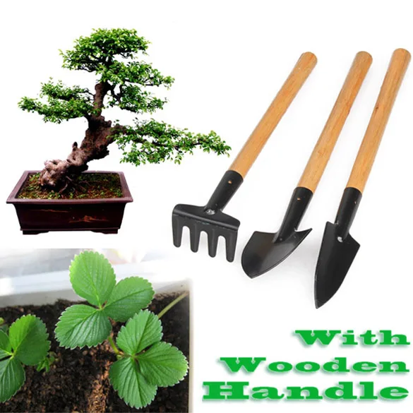 

3pcs Mini Garden Shovels and Claw Tool with Wooden Handles 3pcs Succulent Transplant Shovels Gardening Tools narzędzia ogrodowe