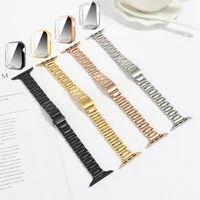 stainless steel strap case for apple watch band 44mm 40mm 45mm 41mm metal watchband 40mm 44mm bracelet for iwatch series 76se