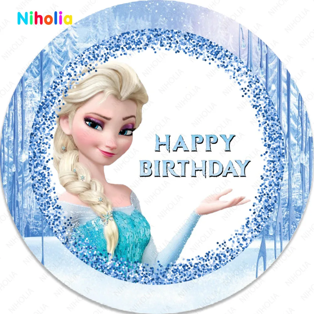 Фон для фотосъемки с изображением принцессы Эльзы из мультфильма Холодное