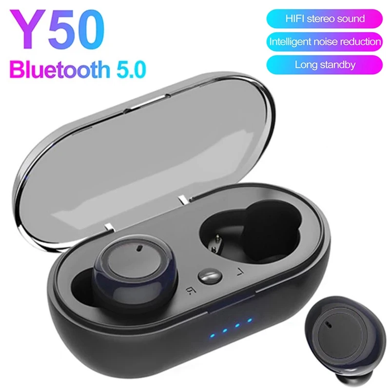 

Y50 TWS Bluetooth Earphone Wireless Headphone Stereo Headset Touch Control Sports Earbuds With Charging Box For All Smart Phone