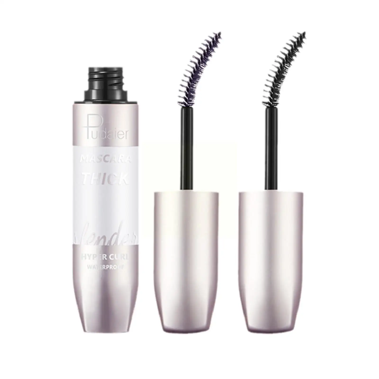 

HEALLOR Thick Curling Waterproof Slender Mascara Natural Waterproof 4D Head Non-smudge Brush Silicone Mascara W9X5