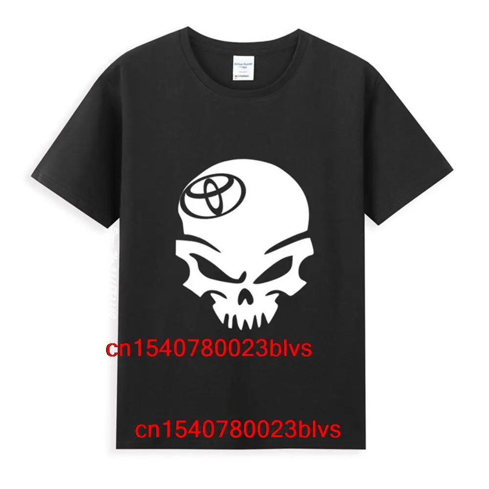 

Классическая черная футболка с логотипом Toyota Skull, новинка, Мужская популярная летняя футболка унисекс с коротким рукавом