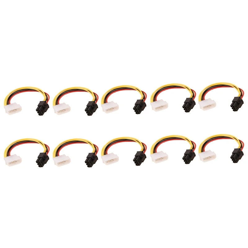 

10 Pcs 4 Pin IDE Molex To 6 Pin Power Cable GPU Graphic Card