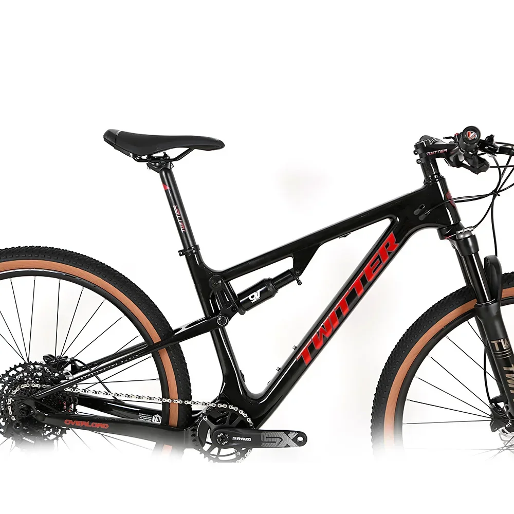 Фото TWITTER OVERLORD GX EAGLE-12S гидравлические дисковые тормоза, полная подвеска T900Carbon Fiber, горный велосипед 27,5/29In, велосипед, внутренний след №4