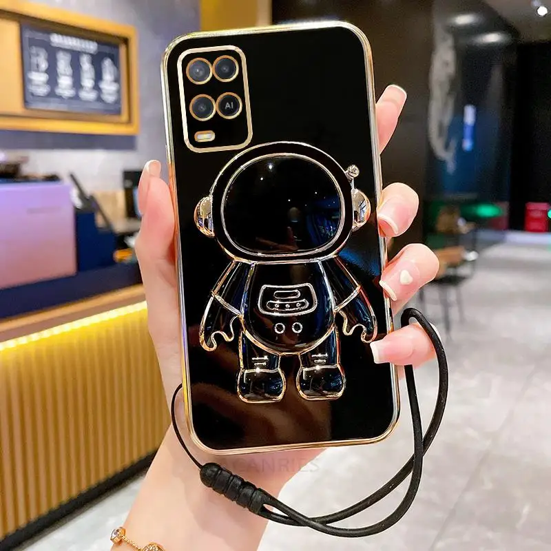 Чехол-подставка с астронавтом для Oppo A54 A74 A52 A53 A57 A58 A72 A73 A92 A93 A94 4g Φ A15 A16s, A5 A9 2020