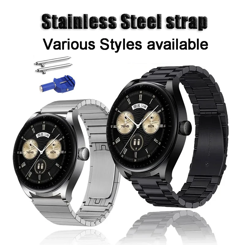 

Strap for HUAWEI WATCH Buds,22mm Stainless Steel Metal Watchband for Huawei GT Runner/GT3 Pro 46mm/GT 2Pro/GT2 46mm Gt Wristband