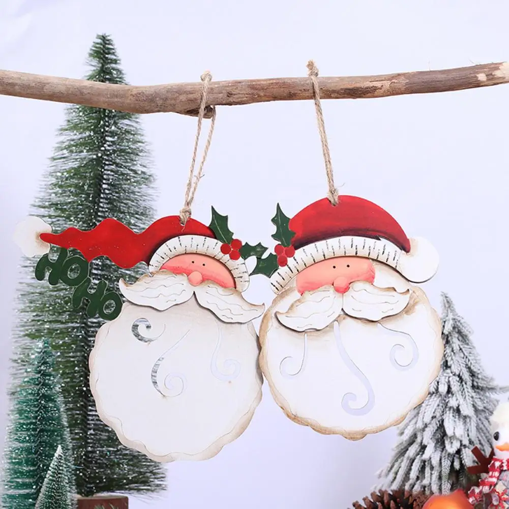 

Искусственный орнамент со шнурком яркого цвета, подвеска в виде рождественской елки, Санта-Клауса для дома