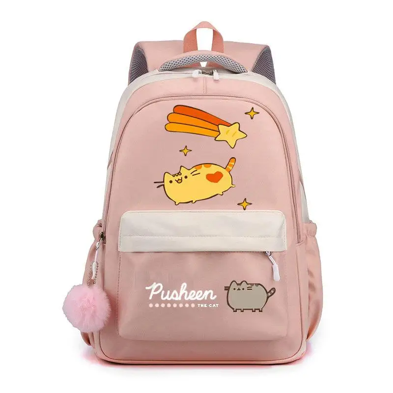 Фото Новый милый мягкий вместительный рюкзак с изображением толстых кошек, школьный ранец для студентов колледжа, простые рюкзаки для ноутбука в стиле пэчворк №2