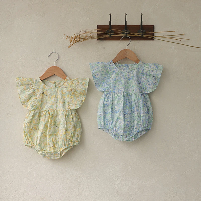 

New 0-2Yrs Summer Infant Kids Baby Girls Sleeveless Jumpsuit Newborn Kids Baby Girls Printing Clothes Rompers
