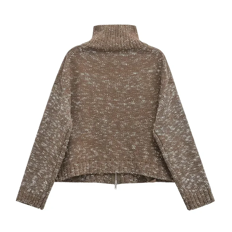 TRAF женский свитер вязаный короткий кардиганы осень-зима 2023 топ с длинными