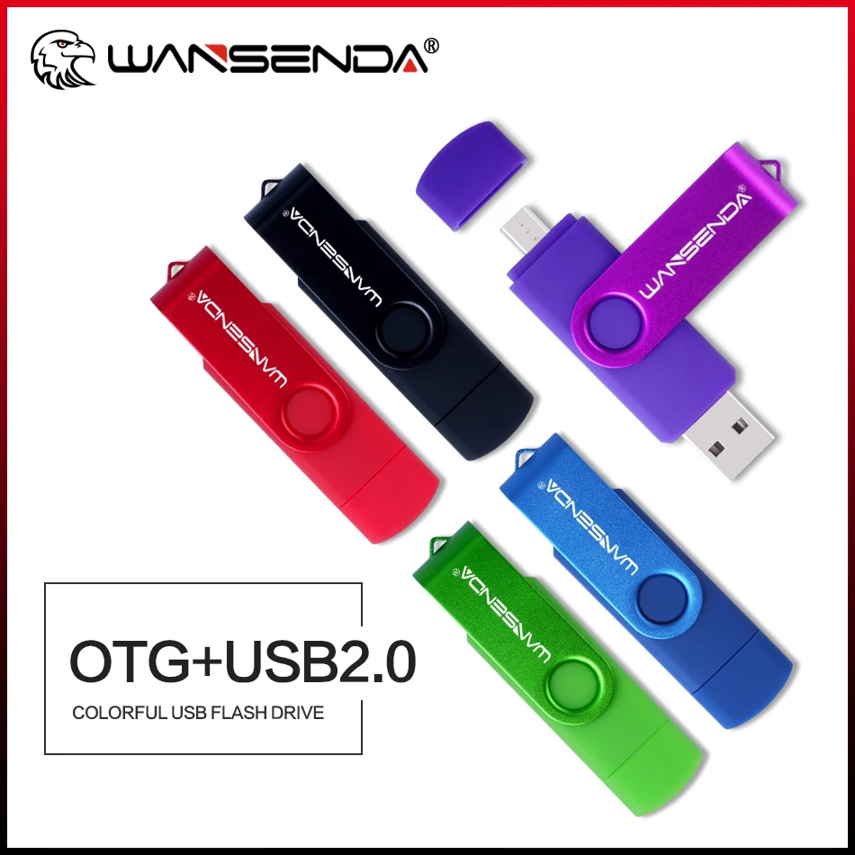 

WANSENDA OTG USB Flash Drive Pen Drive 256GB 128GB 64GB 32GB 16GB 8GB Cle USB Stick 2.0 Pendrive For Android Phone/Tablet /PC