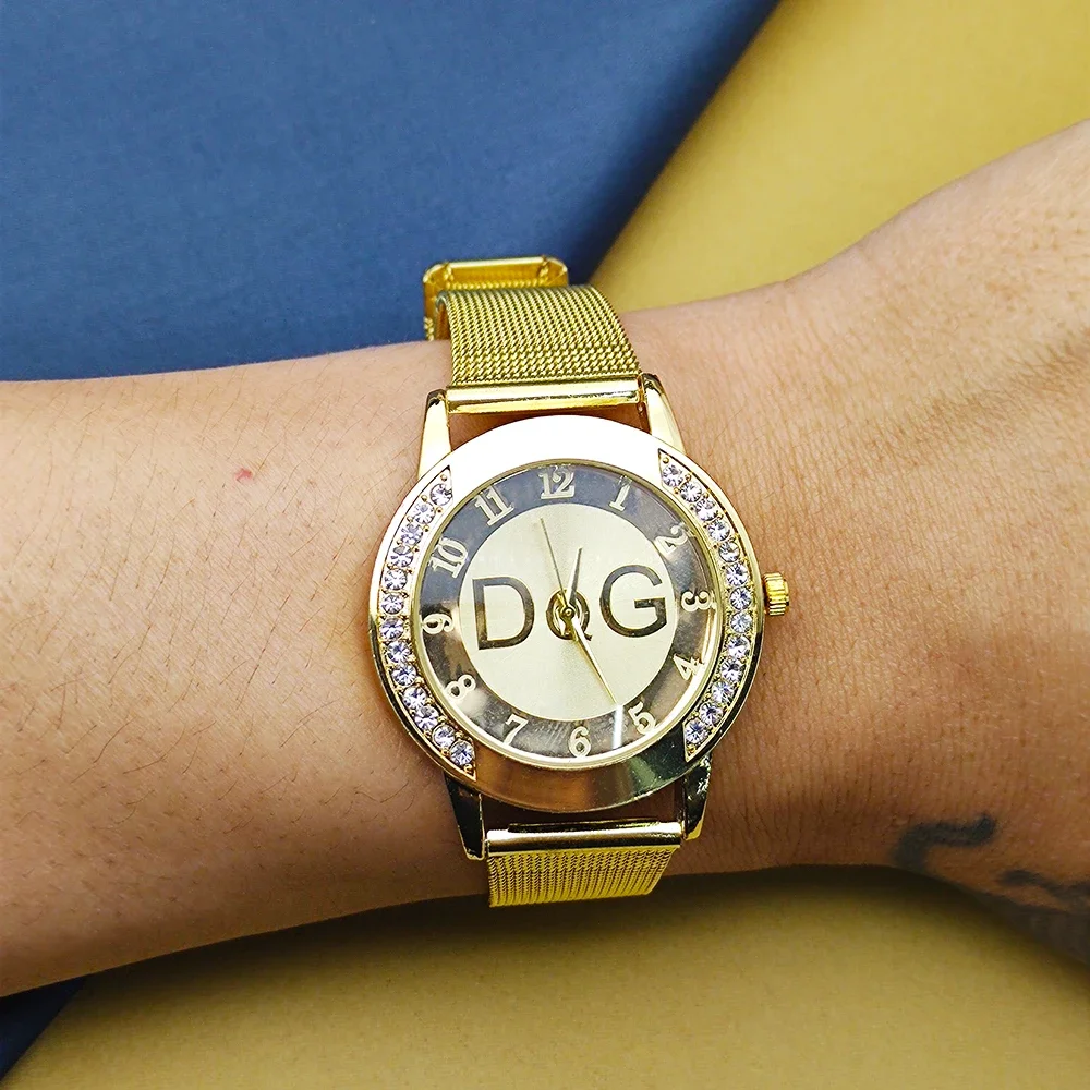 

European Fashion Watch 2023 Hot Sale Women Luxury Brand DQG Quartz Watch Reloj Mujer Casual Stainless Steel Ladies Clock