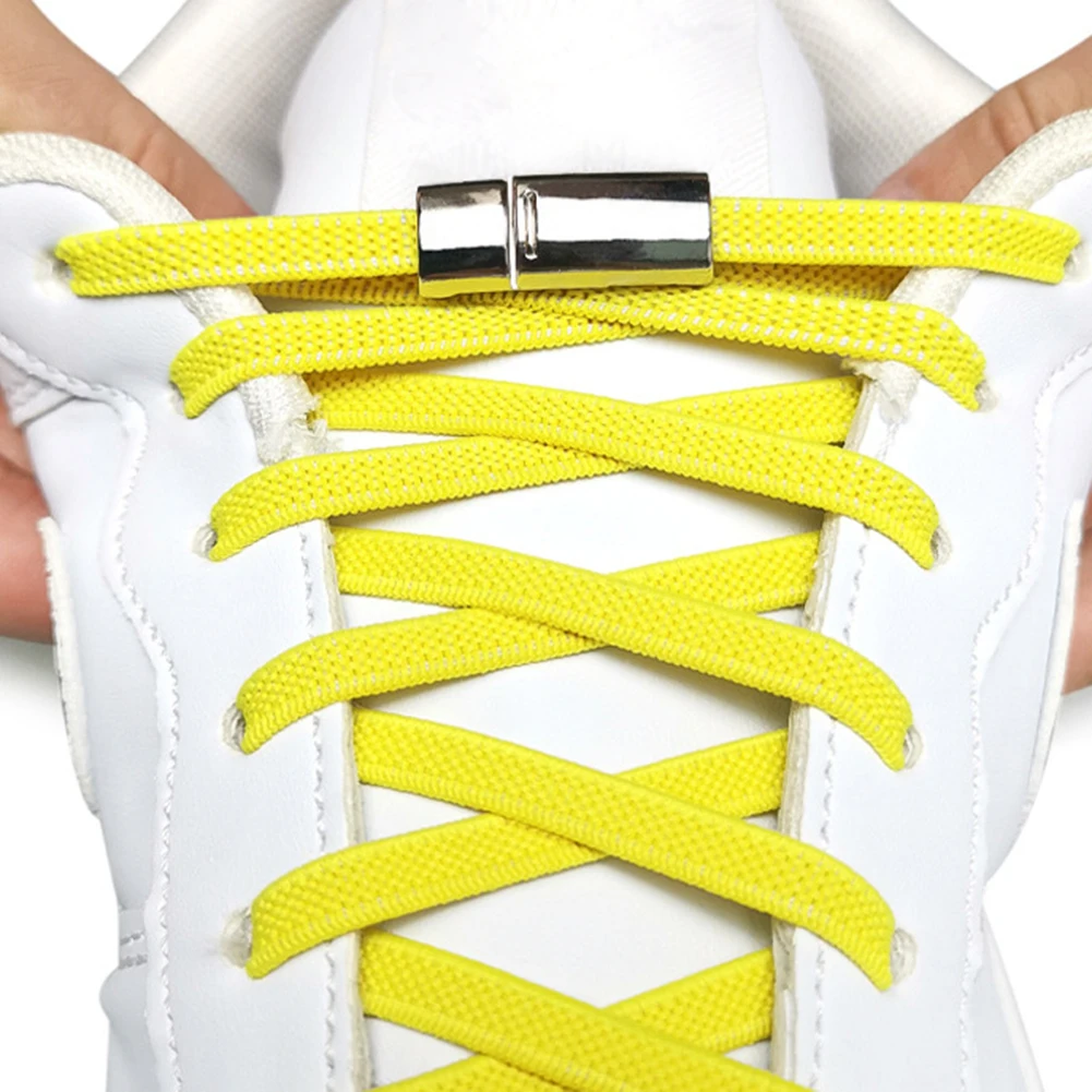 

No Tie Shoelaces Elastic Shoe Laces Sneakers Shoelace Metal Lock Lazy Laces For Kids And Adult One Size Fits All Shoe