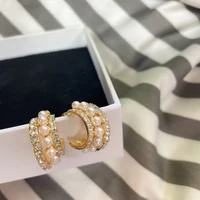 timeless wonder zirconia faux pearl geo hoop earrings for women designer jewelry fancy ins party luxury brand sweet rare 4381