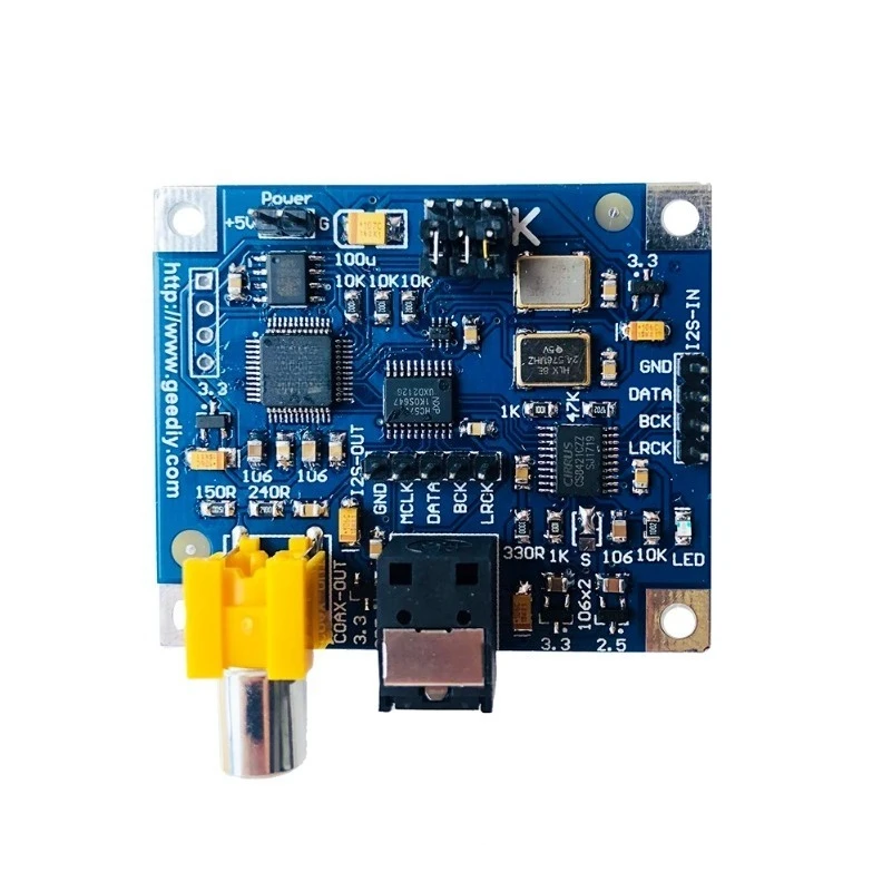 Плата коаксиального оптоволоконного выхода I2S AK4118 для Raspberry Pi 2B, 3B, 3B+, 4B (до 24 бит, 192 кГц) VOLUMIO MOODEF (art.: 3920dbe3cb332) - 3920dbe3cb332
