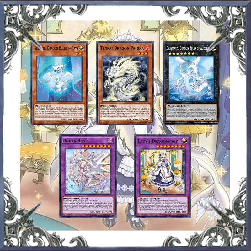 70 шт. линейка дракона Tenpai Dragonmaid Yugioh колода для карточных игр простая игра не