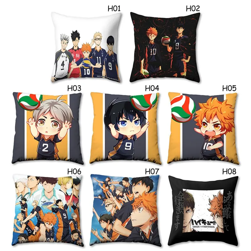 

Anime Haikyuu Volleyball Boy Cartoon Character Decorative Cushion Cover Floral Pillow Case Two Side 3D Printing 45x45cm