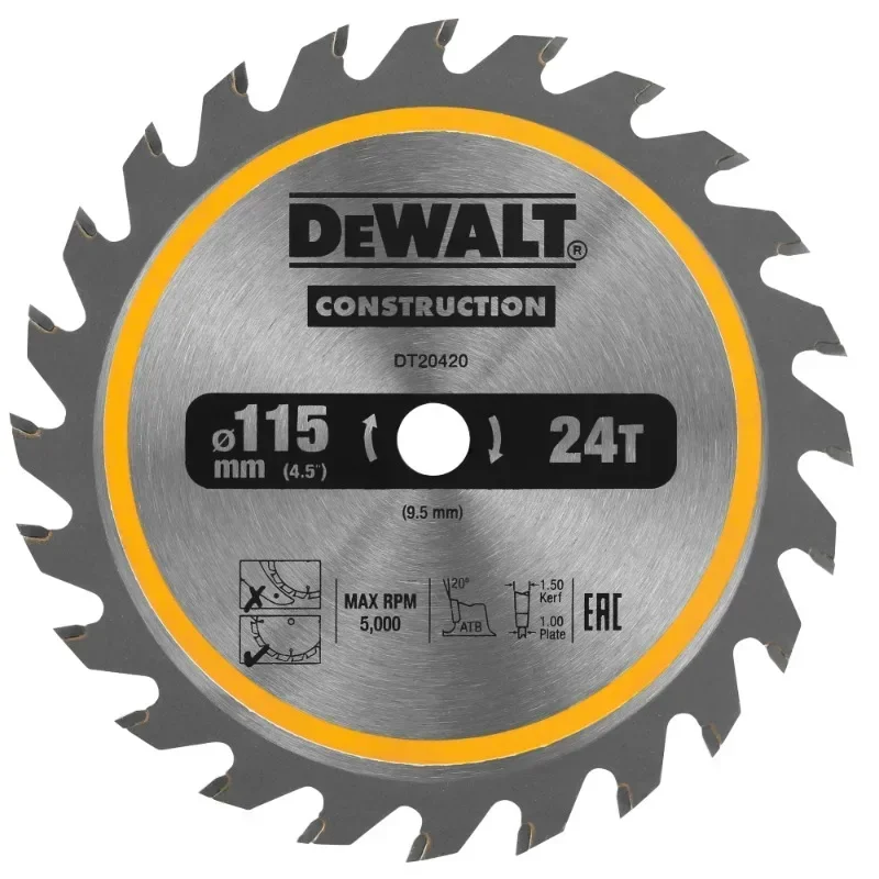 Фото DEWALT DT20420, конструкция, циркулярная пила, беспроводной каркас, 115 мм, 24 т, электроинструмент, аксессуары для DCS571 №5
