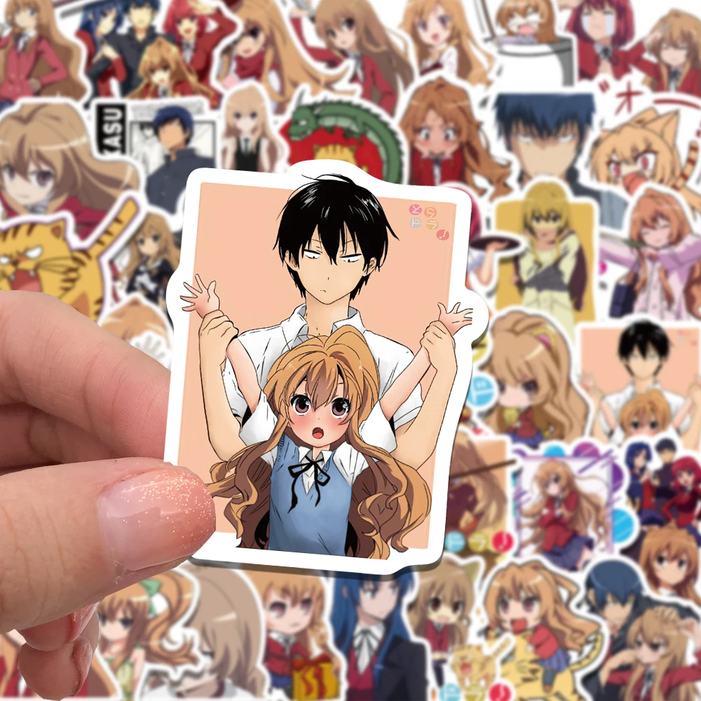 Наклейки виниловые водостойкие в стиле аниме &quotторадора&quot для бутылок с водой