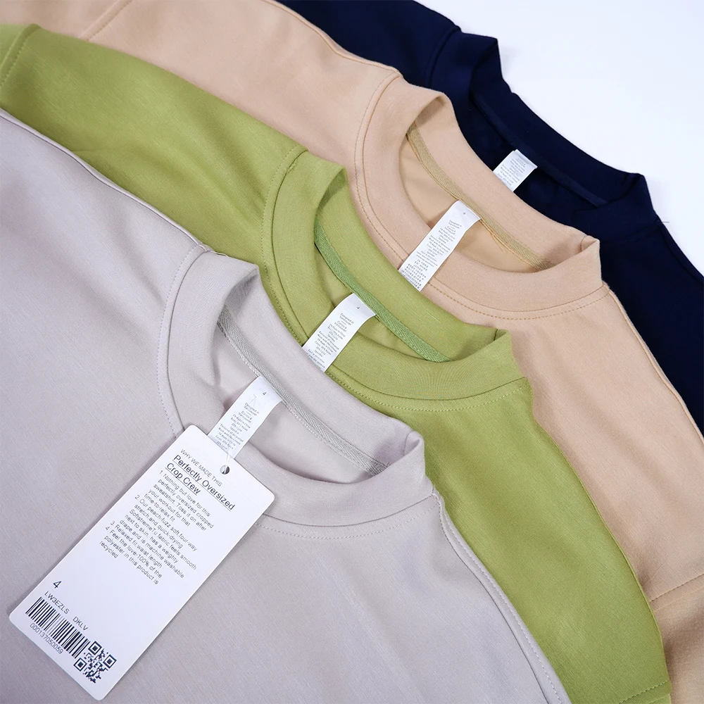 Oversized Cropped Sweatshirts Relaxed Fit Sweatshirt Waist Length Sweater Yoga Wear for Women