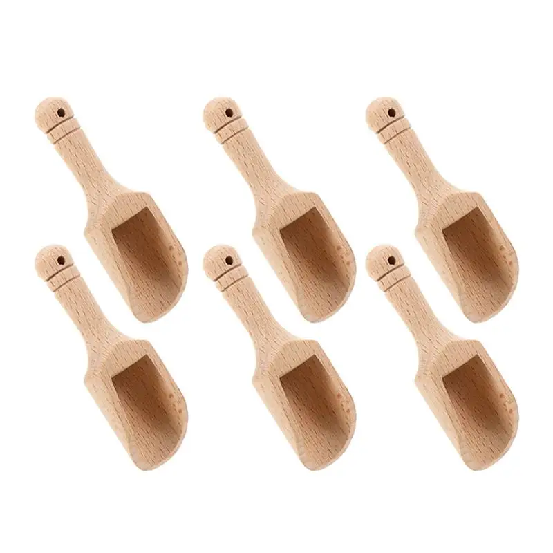 

6Pcs Household Tea Scoops Coffee Spoons Wooden Handle Coffee Tea Scoops Milk Powder Scoops Kitchen Tea ScoopsTeaware Accessories