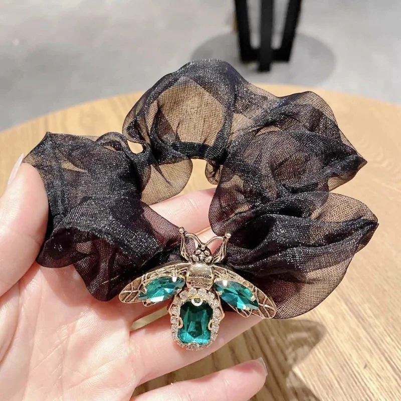 Резинка для волос женская с жемчугом в стиле ретро