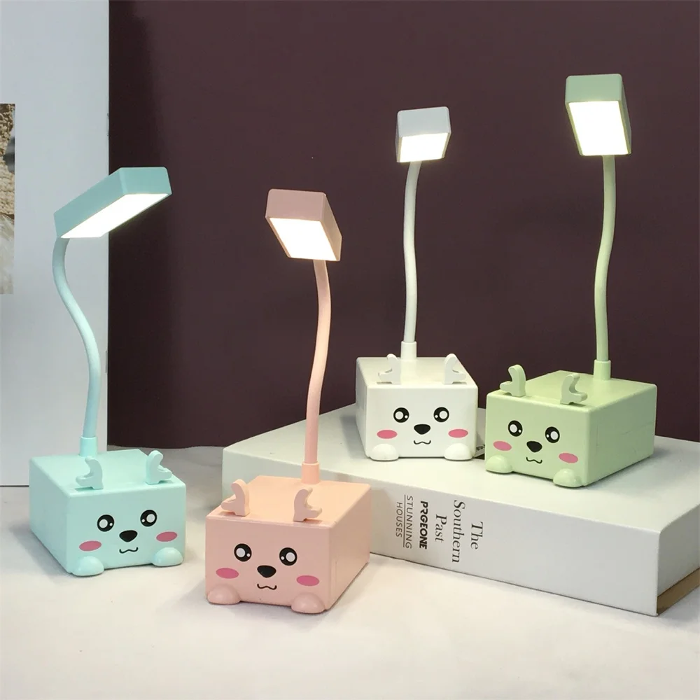 

Bright Led Nightlight Usb Powered Student Desk Lamp Dormitory Bedroom Lighting Cute Reading Light Night Light Cartoon Desk Lamp