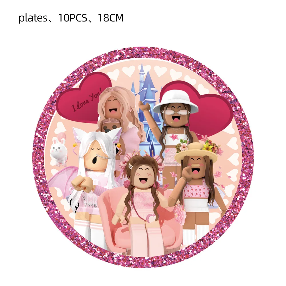Robot Game Robloxs Happy Birthday Decoration Tableware Set Paper Plate Cup Straw Party Supplies Latex Balloon Baby Shower Decor | Дом и сад