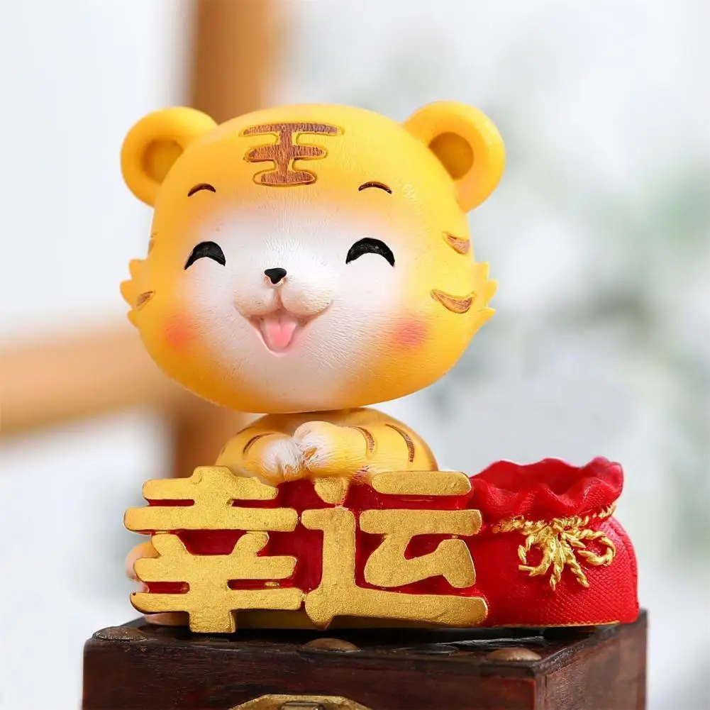 

Lightweight Fashion Lovely Vivid Resin Statue Model Tiger Shape Shaking Head Tiger Fine Workmanship for Truck