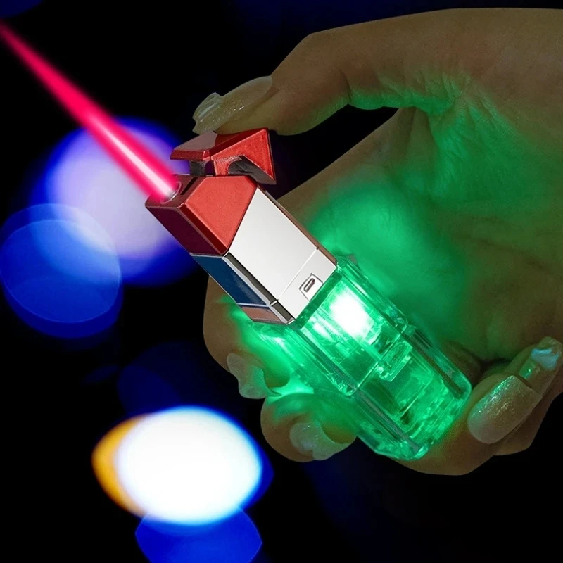 

Wind Proof Transparent Lipstick Lighter Creative Colorful Light Butane Gas Inflatable Open Flame Cigarette Accessories Girl Gift