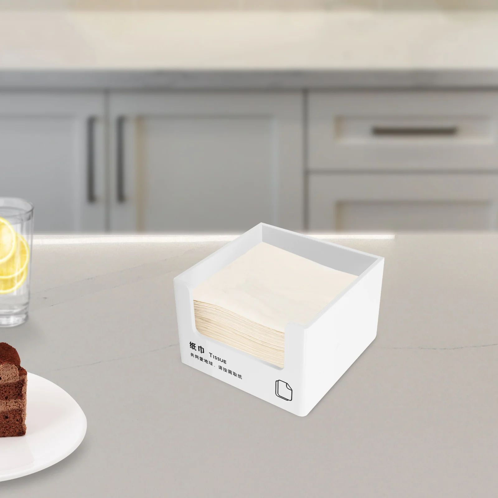 

Napkin Storage Box Cocktail Decorations Drinks Paper Tissue Dispenser Five Piece Set Plaid Napkins Acrylic Holders