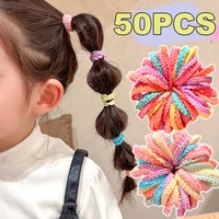 50pcs kid elastic hair bands girls rubber band for children sweets scrunchie hair ties clips headband baby hair accessories