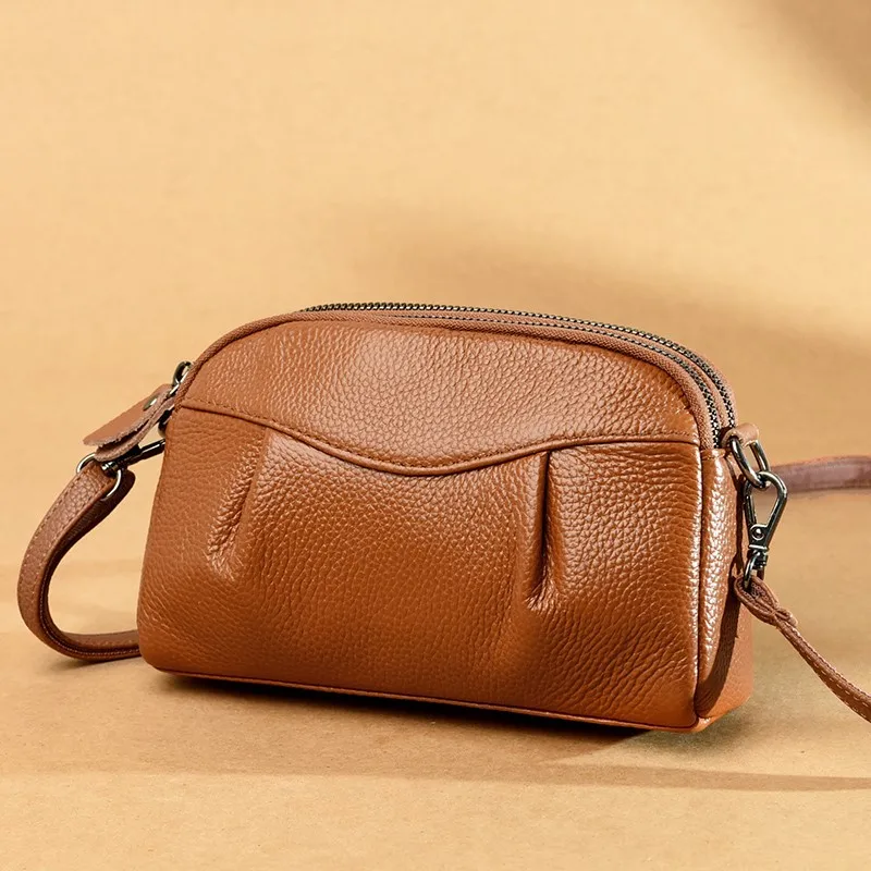 

Genuine Leather Messenger Bags for Women Bags Fashion Woman Shoulder Bags Purses Female Phone Bags Design Small Crossbody Bag