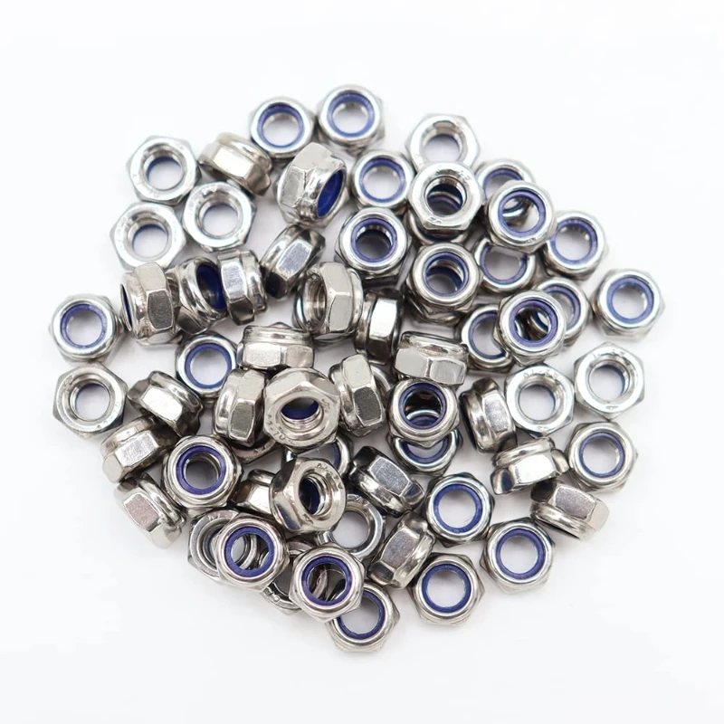 

100/5 Нейлоновые Вставки, Шестигранные Стопорные Гайки, Нержавеющая Сталь 304, DIN985, Самоконтрящиеся Гайки Для Автомобилей