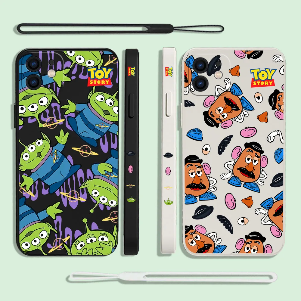 

Interesting Toy Stroys Aliens MrPotato Heads Phone Case For Samsung A81 A53 A50 A12 A22S A52 A52S A51 A72 4G 5G With Lanyard