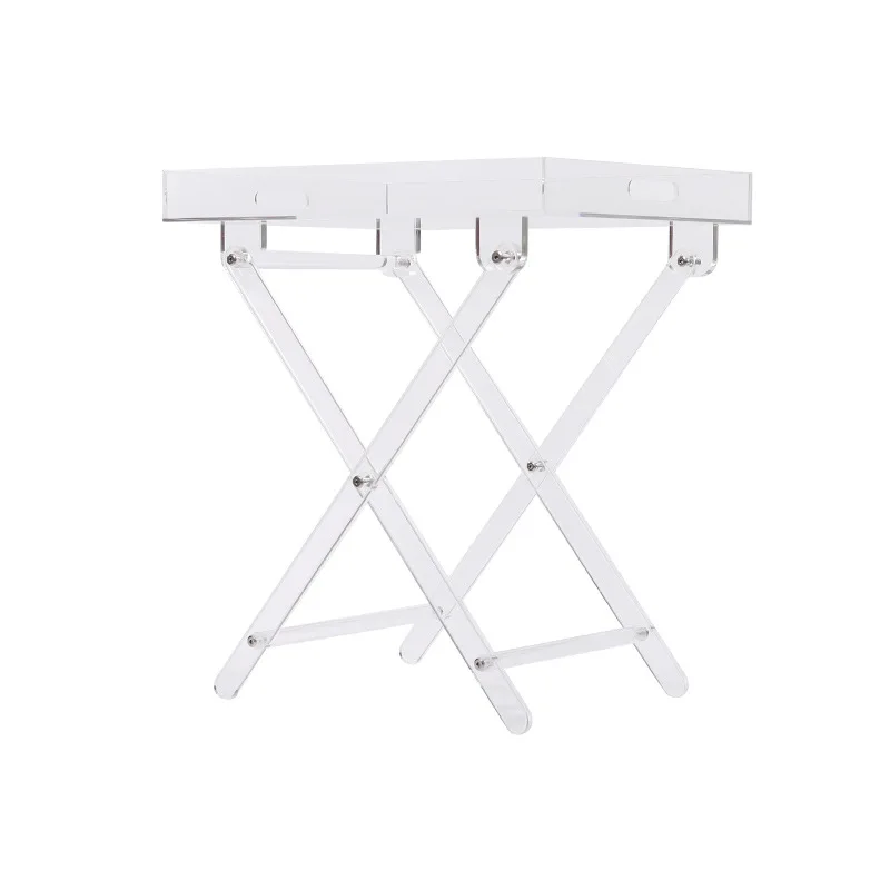 Nordic Acrylic Folding Table Internet Celebrity Transparent Coffee Table Fold able Home Sofa Side Table Outdoor Small Table