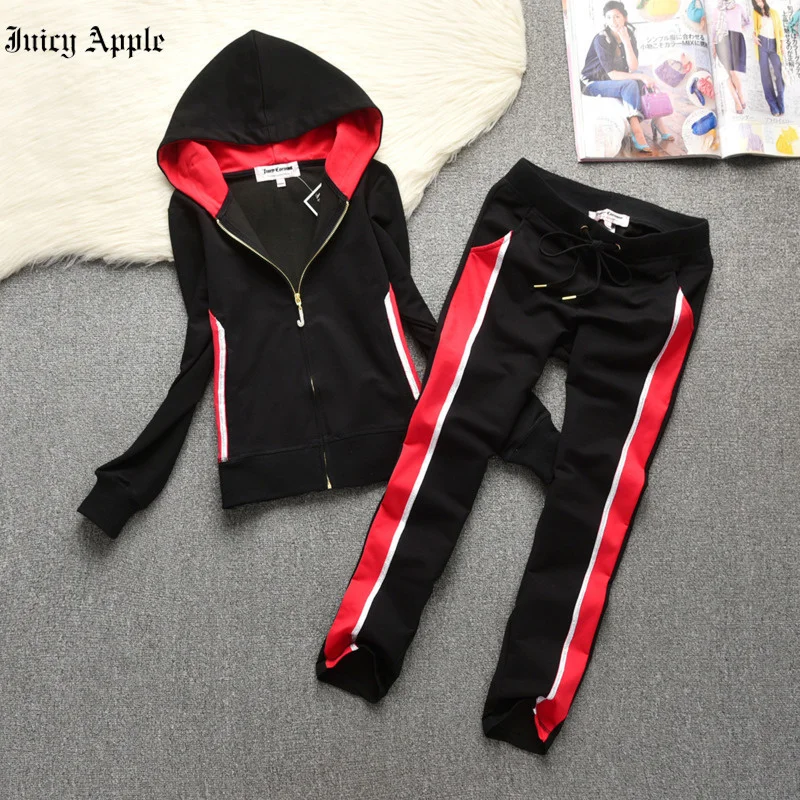 Juicy Apple Tracksuit Women Hoodie Sweatshirt Sports Suit Long Sleeve Outdoor Running Suit Gym Sportswear Two Piece Matching Set