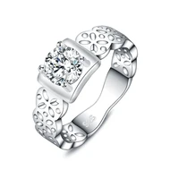 charm women 925 sterling silver rings jewelry trendy noble fashion beautiful zircon crystal ring for women lady wedding cute