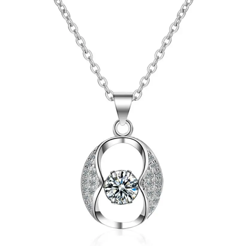 

Rotatable Will Dance Moissanite Necklace 925 Sterling Silver 1CT Round Cut Diamond Solitaire Pendant Necklace for Women Men Gift