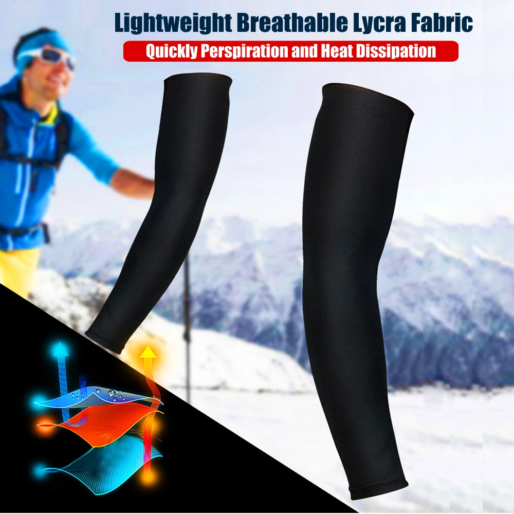 1Piece Sports Compression Long Arm Sleeve Breathable Elbow Support Sunscreen Protection Basketball Bicycle Safety Arm Pad Unisex