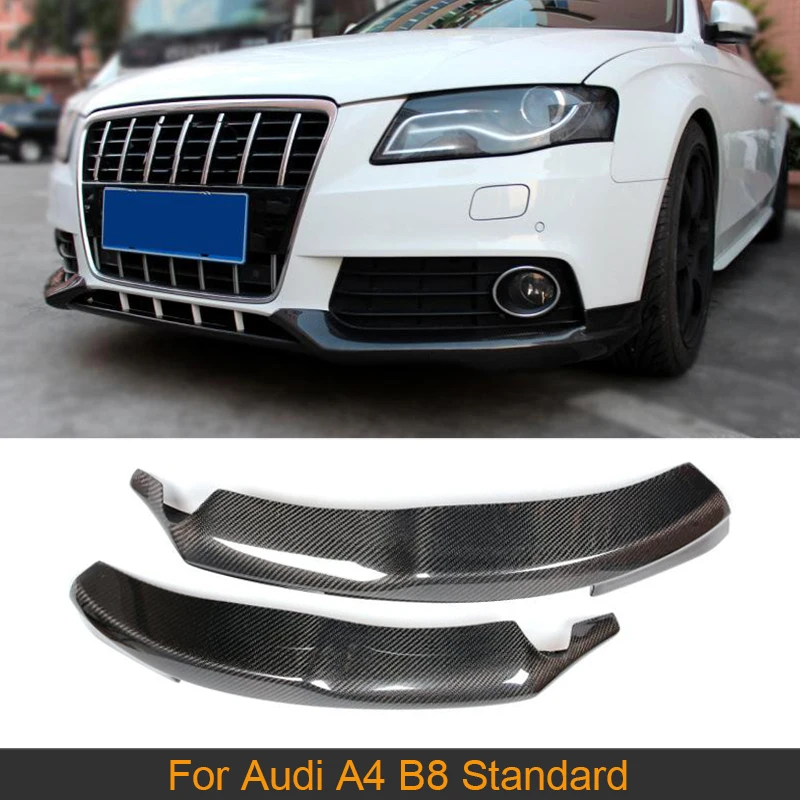 

Карбоновые разветвители для переднего бампера Audi A4 B8 Standard 2009 - 2012 Non Sline, разветвители для переднего бампера автомобиля