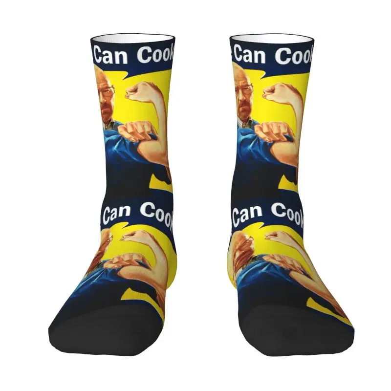 

Funny Men's Walter White Retro We Can Cook It Dress Socks Warm Breathbale 3D Printing Breaking Bad Heisenberg TV Crew Socks