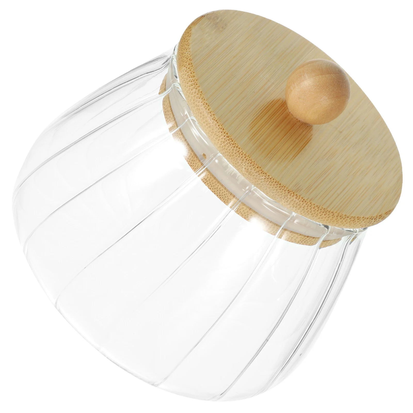 

Glass Airtight Storage Jar Food Jars Canisters Cereals Container Bamboo Lid Tea Coffee Sugar Set