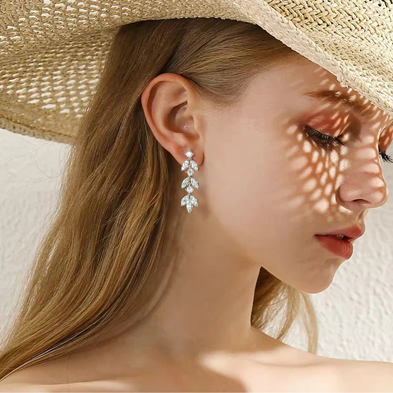 RAPRGOLD муассанит цепочка с кисточками висячие серьги для женщин стерлингового