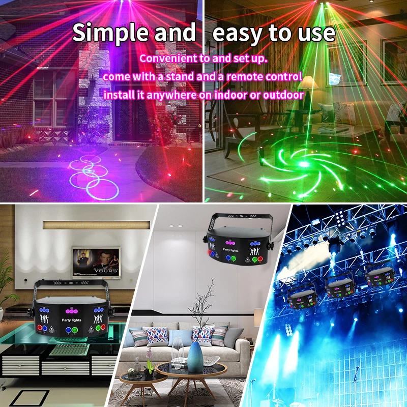 Скидка WUZSTA 15 глаз DJ Диско фиолетовый сценический свет наружный светодиодный проекционный светильник Ночной клуб декоративсветильник льник карао...