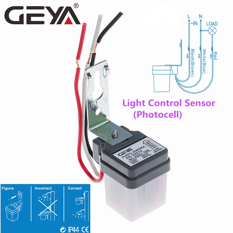 

Free Shipping GEYA Automatic Auto On Off Photocell Street Light AC 110V 220V 50-60Hz Sensor Switch 3A 6A 10A 1PCS