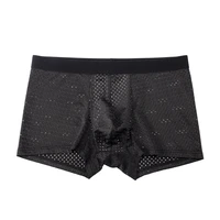 32pcs ice silk underpantsr mens large mesh comfortable underwears big elastic boxer shorts boys breathable panties