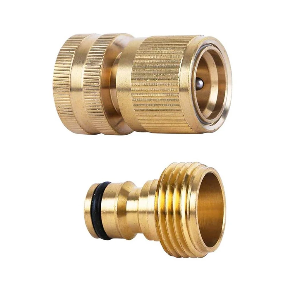 

2Pcs Male/Female Quick Connector Garden Hose Quick Connect 3/4 Inch Brass Female Thread Tap Connector Male Quick Watering Equipm