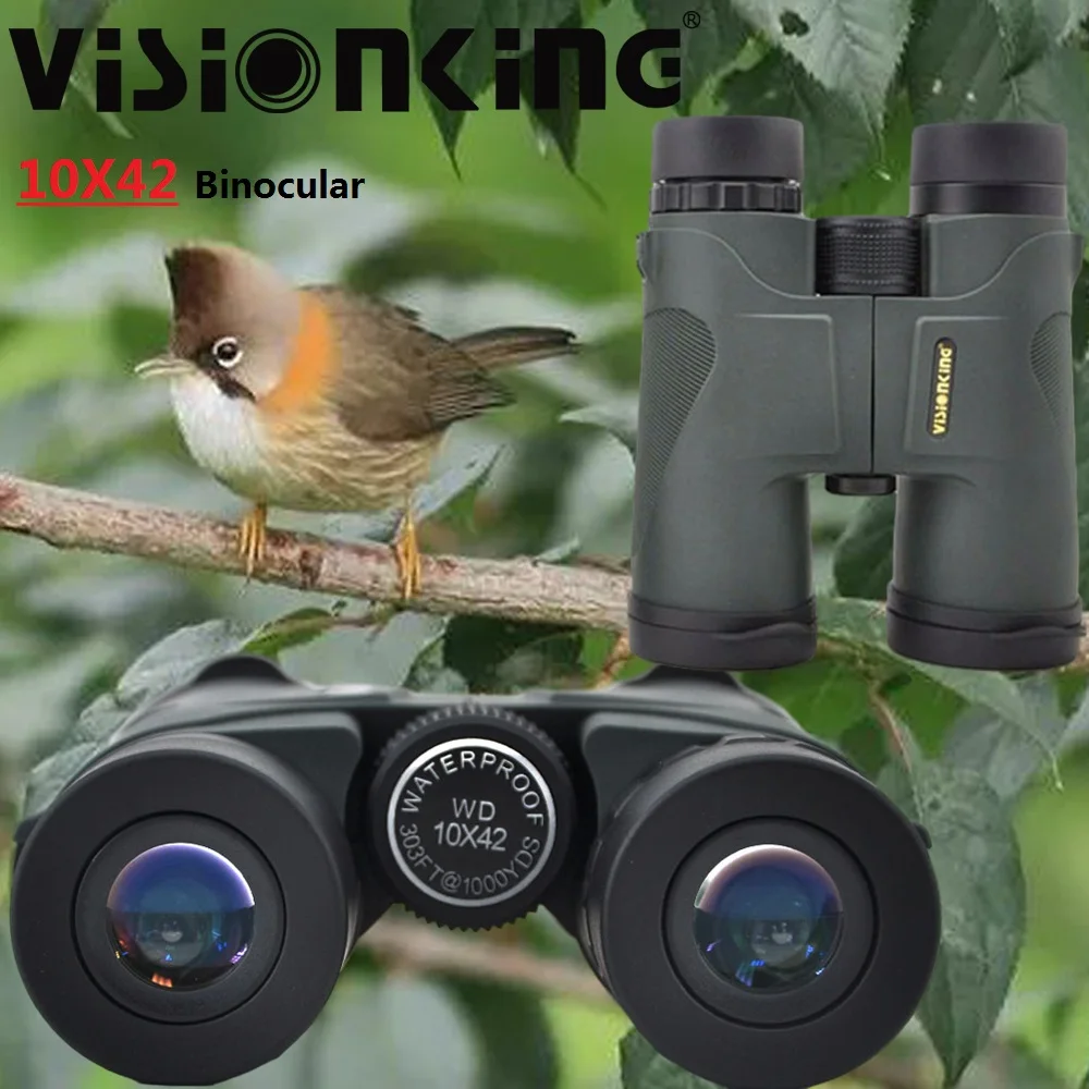 

Visionking 10x42 Hunting Binocular Waterproof Roof Prism BAK4 Long Range Spyglass FMC Scope Birdwatching Professional Telescope