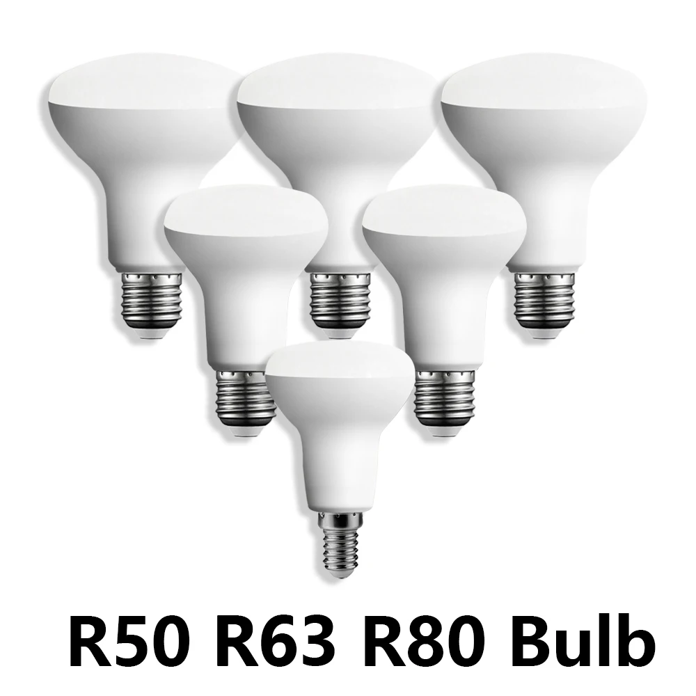 

1-10Pcs LED E27 E14 Bath Lamp Mushroom Bulb R50 R63 R80 220V 6W 10W 12W non strobe warm white light in line with ERP2.0